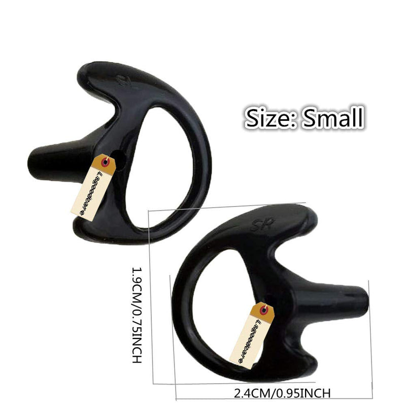 [Australia - AusPower] - Replacement Earmold Earbud (Left and Right Ear) for Two Way Radio Acoustic Coil Tube Earpiece - Open Ear Insert Earmould Earbuds Black, Small, Soft Silicone Material, 5 Pairs, Lsgoodcare Small Size-5Pack 