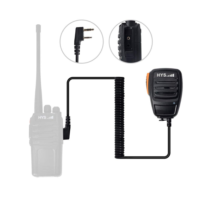 [Australia - AusPower] - HYS TC-R01 Walkie Talkie Handheld Speaker Mic Shoulder Microphone for Baofeng UV-5R Series BF-888S UV-5RE Plus UV-5RB UV-B5 Kenwood TK-240 TK-250 TK-255 Wouxun KG-659 KG-669 KG-669 Plus 2-Way Radio 