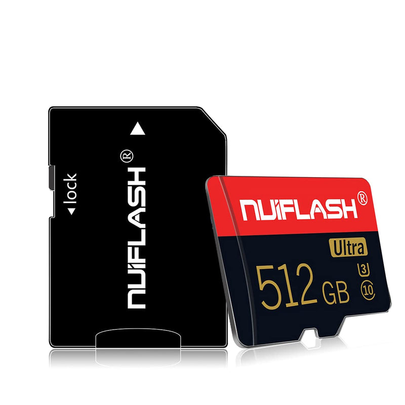 [Australia - AusPower] - Micro SD Card 512GB Memory Card 512GB TF Card Class 10 High Speed with Adapter for Camera, Phone 512GB 