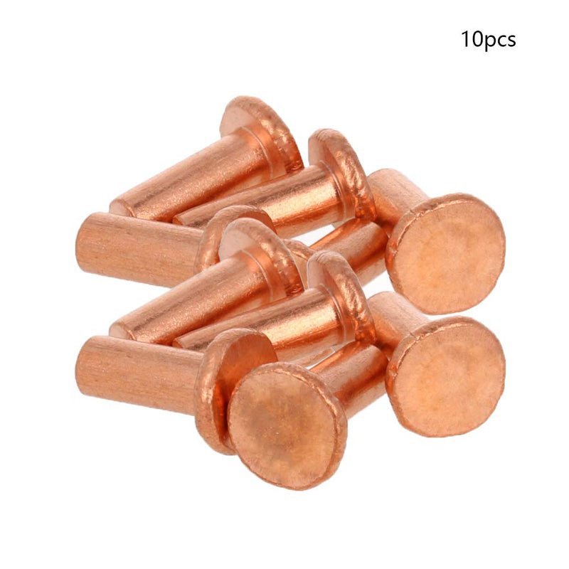 [Australia - AusPower] - Yinpecly 10PCS Round Flat Head Rivet 0.79" x 0.31" (Length x Outer Diameter) Copper Solid Rivets Metal Stud Fasteners Brass Tone 