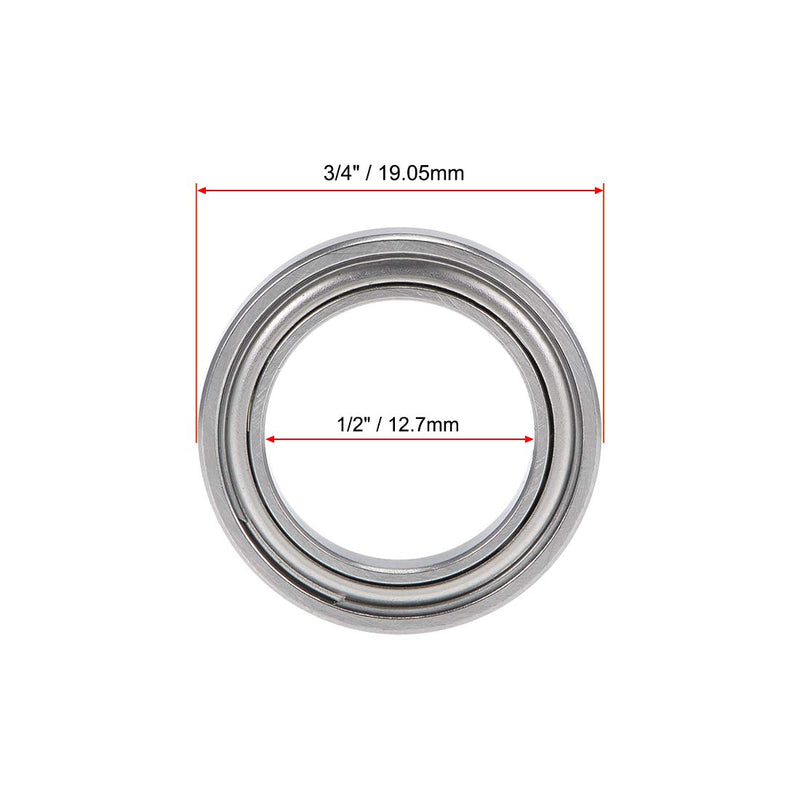 [Australia - AusPower] - uxcell R1212ZZ Deep Groove Ball Bearing 1/2-inchx3/4-inchx5/32-inch Shielded Z2 Lever Bearings 10pcs 1/2"x3/4"x5/32" 