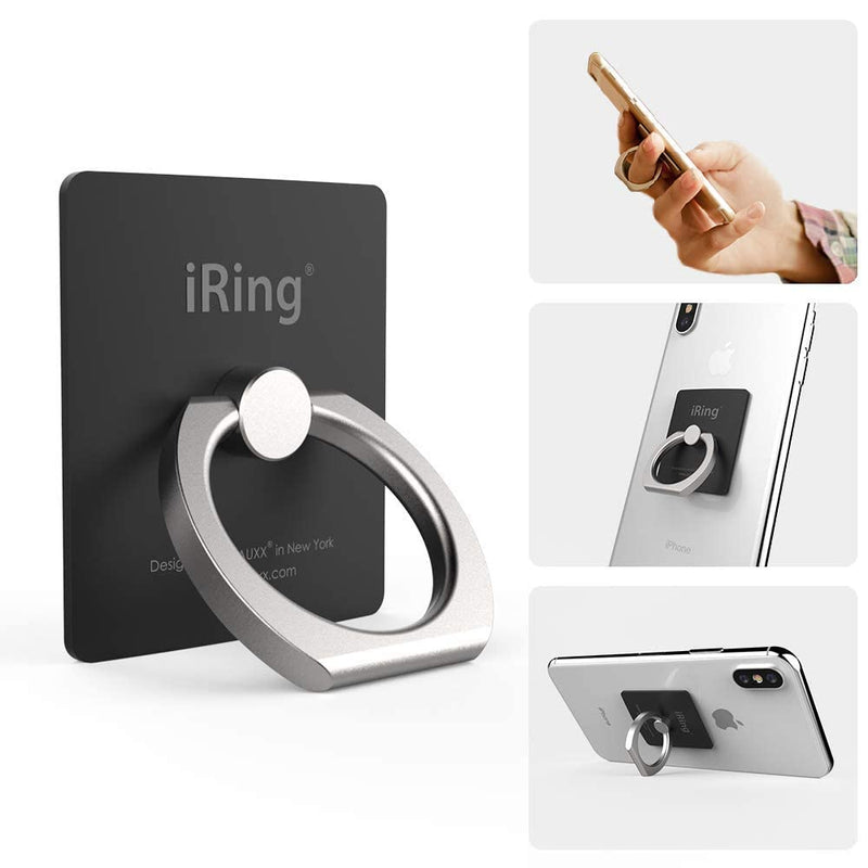 [Australia - AusPower] - iRing Original, Made in Korea, Phone Ring Holder, Cell Phone Grip Stand, Compatible with iPhone, Galaxy, and Other Smartphones.(Matt Black) Matt Black 