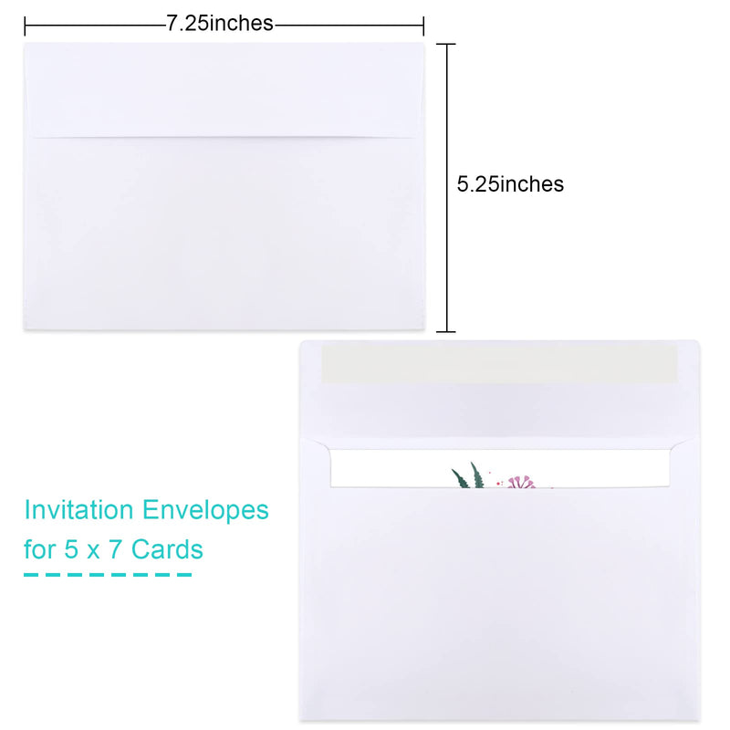 [Australia - AusPower] - 50 Packs 5x7 Envelopes, White A7 Envelopes, 5x7 Envelopes for Invitations, Printable Invitation Envelopes, Envelopes Self Seal for Weddings, Invitations, Photos, Postcards, Greeting Cards, Mailing 