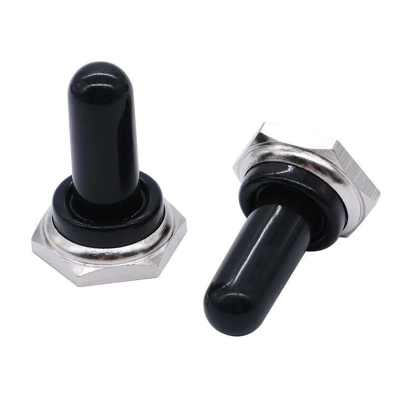 [Australia - AusPower] - mxuteuk 5pcs 12mm Toggle Switch Cover Rubber Knob Hat Waterproof Boot Cover Cap Black Ten-MZ-BK 