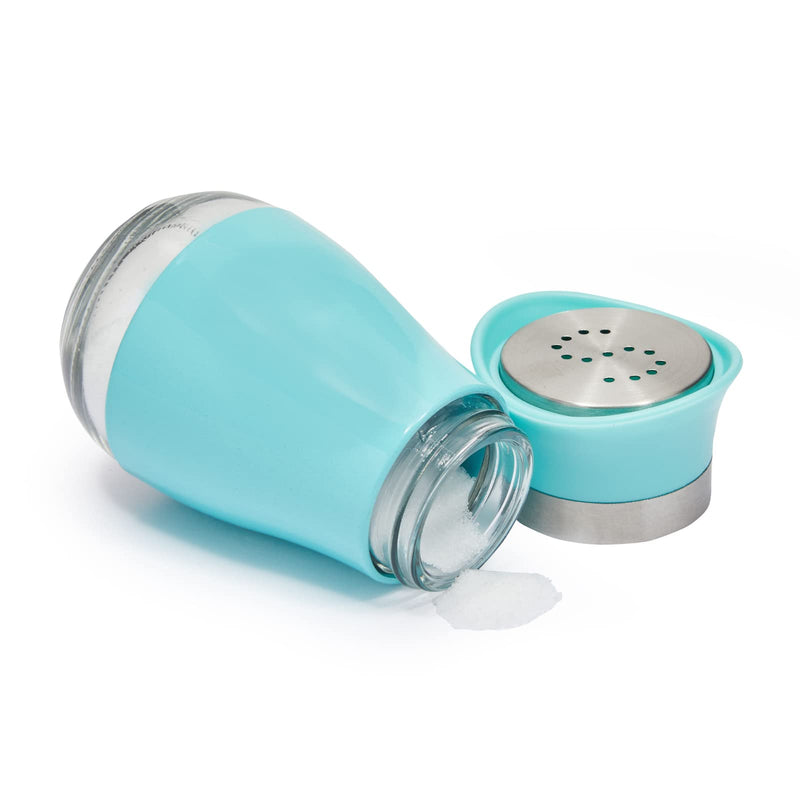 [Australia - AusPower] - Teal Salt and Pepper Shakers with Glass Bottom, Stainless Steel Refillable (2 Piece Set) Teal 