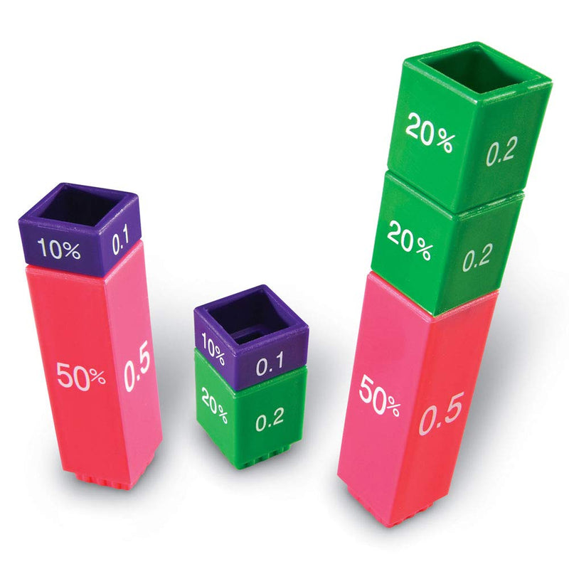[Australia - AusPower] - Learning Resources Fraction Tower Equivalency Cubes - 51 Pieces, Ages 6+ Math Learning Toys for Kids, Math Classroom and Homeschool Accessories, Fractions Learning for Kids Activity Set 