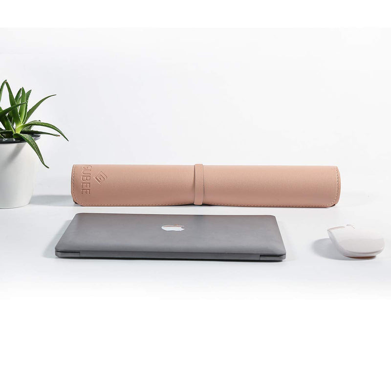 [Australia - AusPower] - GUBEE PU Leather Multifunctional Office Desk Pad Mat,Waterproof Non-Slip Anti-Dirty Mouse Pad Mat for Office and Home,Travel,Large Size 31.5x15.75x0.08inch (Pink) Pink 