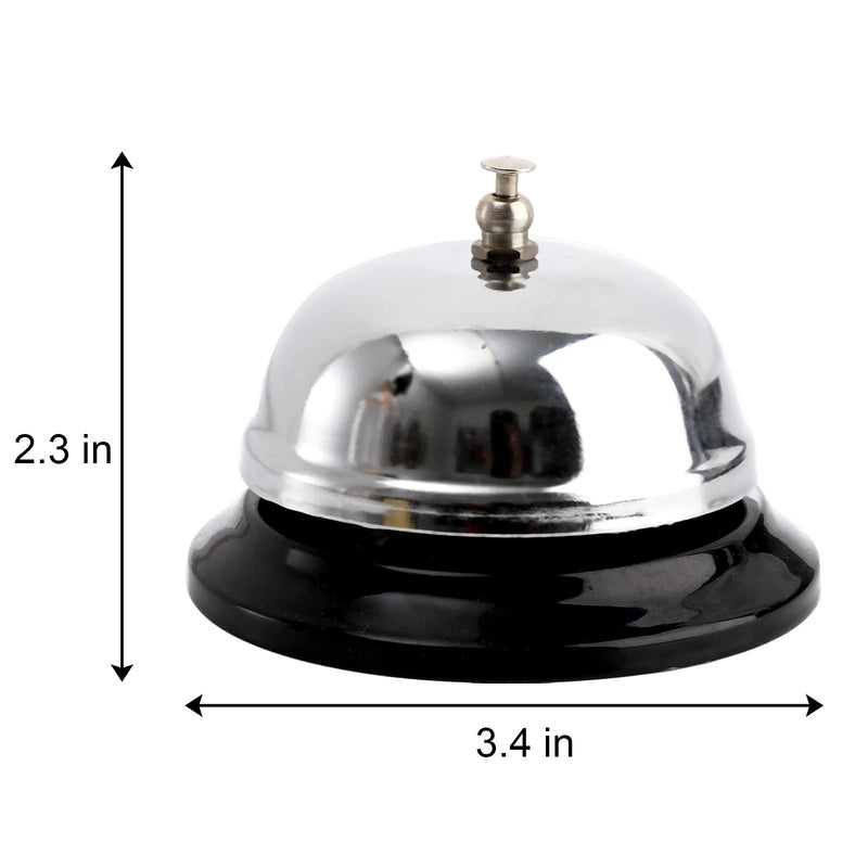 [Australia - AusPower] - Fasmov 6 Pack 3.4 Inch Diameter Call Bells, Chrome Finish Customer Service Bell, Desk Bell Service Bell for Hotels, Schools, Hospitals, Customer Service, Warehouses 