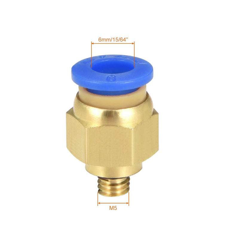 [Australia - AusPower] - uxcell Straight Pneumatic Push to Quick Connect Fittings M5 Male x 6mm Tube OD 4pcs 