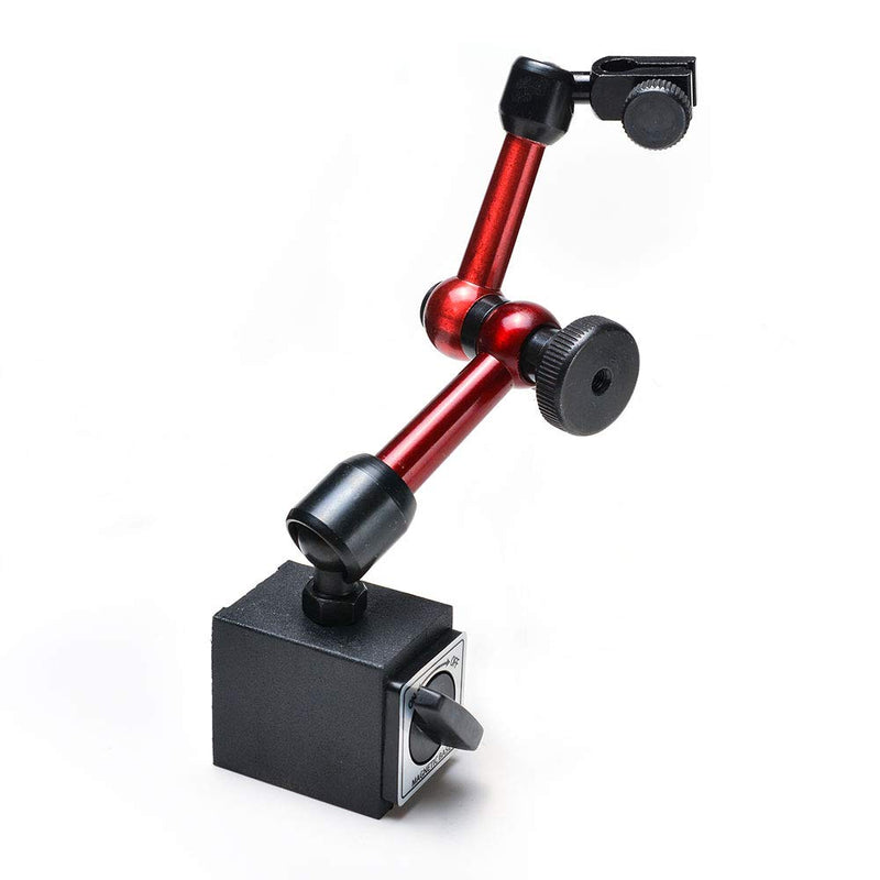 [Australia - AusPower] - AGPtek 3-Joint Red Adjustable Magnetic Base Holder for Digital Dial Indicator 