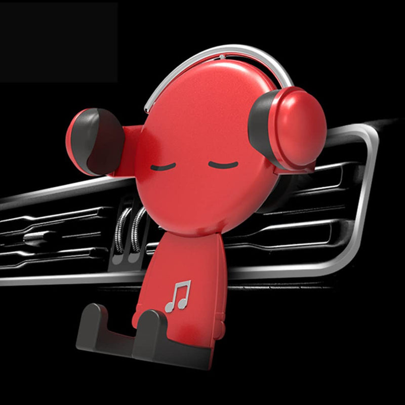 [Australia - AusPower] - Cartoons Kawaii Car Phone Holder,Automatic Locking Gravity Linkage Hands Free Vent Phone Holder Red 
