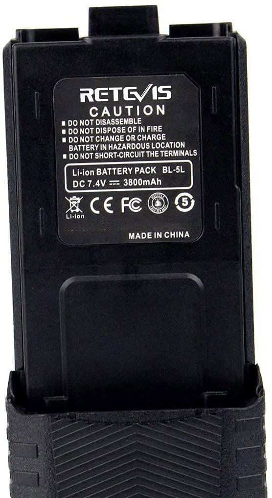 [Australia - AusPower] - Retevis BL-5L 3800mAH 2 Way Radio Battery for Baofeng UV-5R TH-F8 Retevis RT-5R RT-5RV 7.4V Walkie Talkies Battery Rechargeable Replacement Extended (2 Pack) 