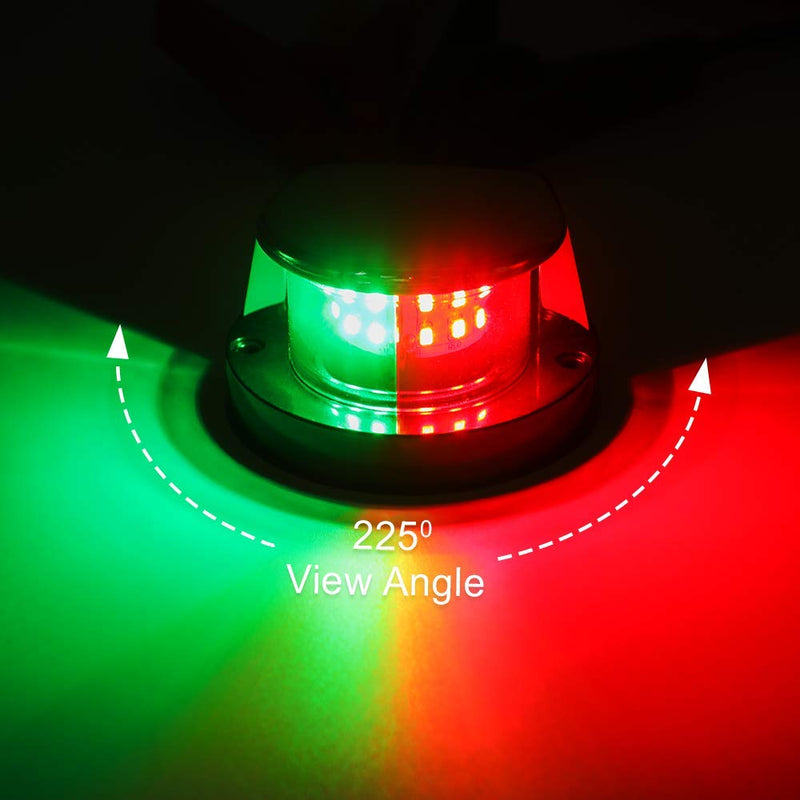 [Australia - AusPower] - Obcursco Boat Navigation Light, Marine LED Navigation Light, Boat LED Bow Light. Ideal for Pontoon, Skiff, and Small Boat 
