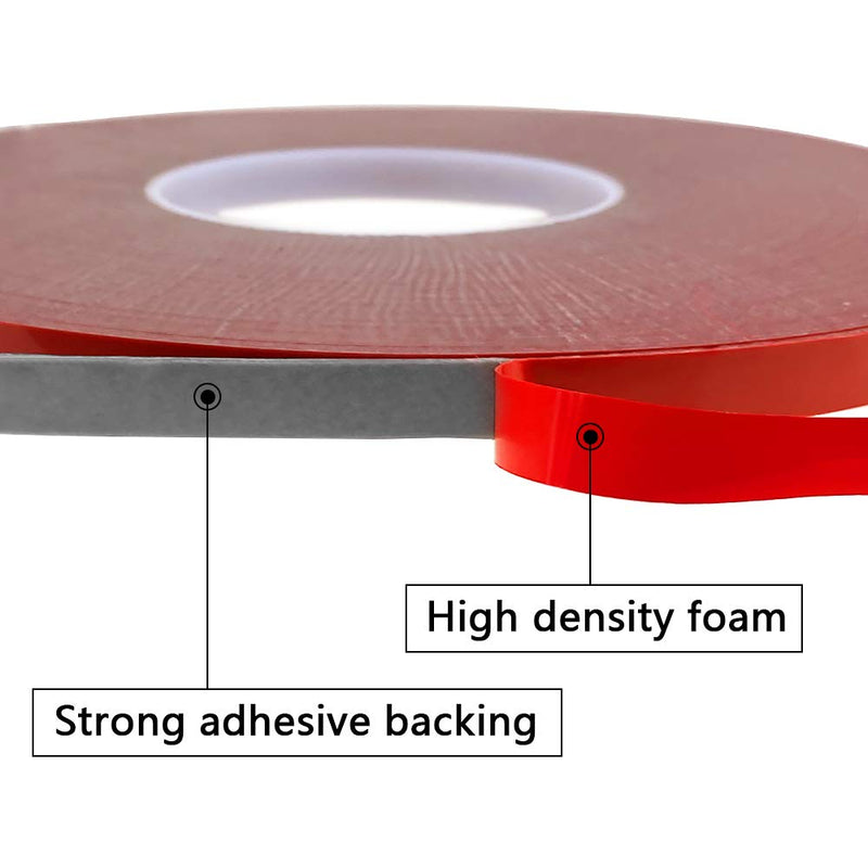 [Australia - AusPower] - Double Sided Tape,Heavy Duty Mounting Adhesive Tape,VHB Waterproof Foam Tape for LED Strip Lights,Home Decoration, Office Decorations (Black, 0.39 in x 108 Ft) Black 