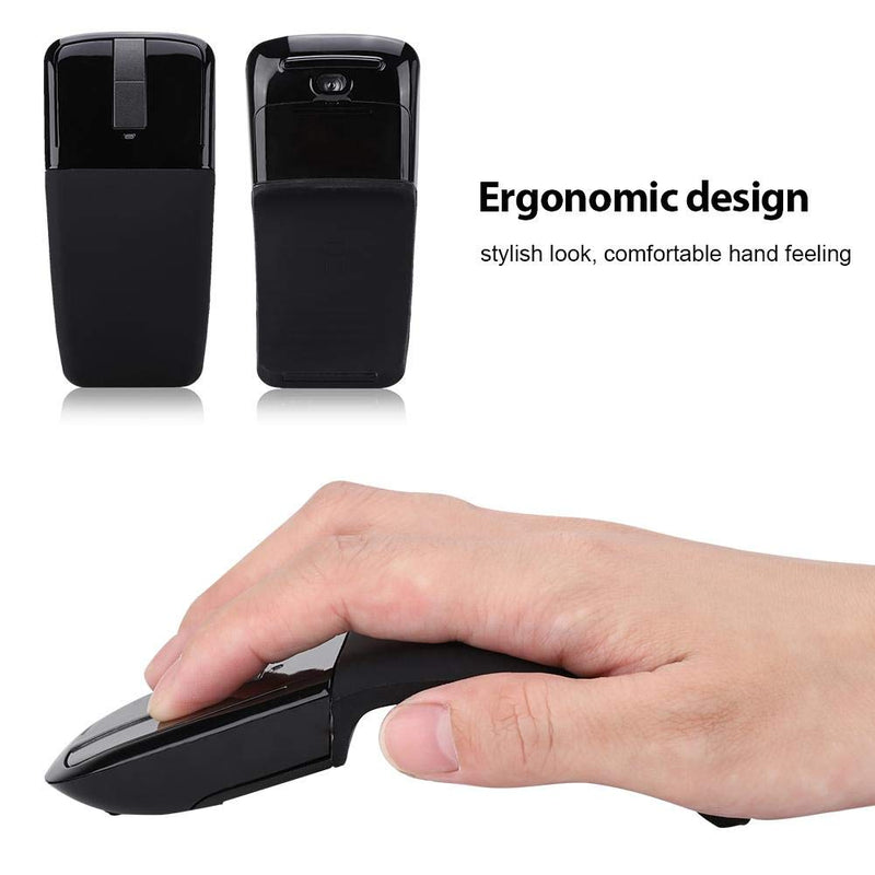 [Australia - AusPower] - Wireless Bluetooth Mouse 1600DPI Ergonomic Foldable Arc Optical Touch Mouse with USB Receiver Suitable for PC Laptop Notebook Mac 