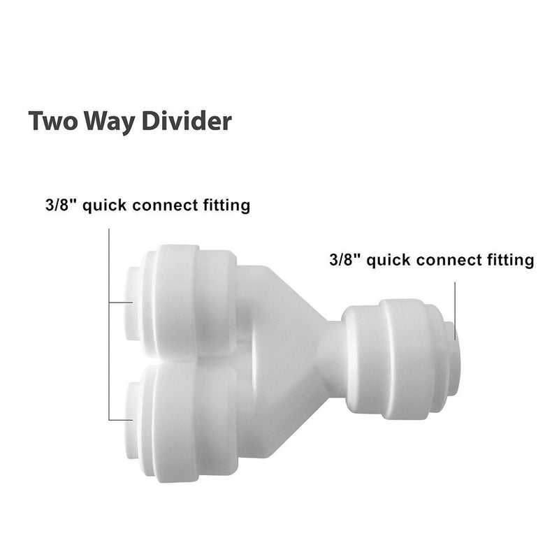 [Australia - AusPower] - PureSec RO Fittings Y Type 3/8 inch Tubing OD Use Two Way Water Line Splitter Quick Connect Tube Fittings Push to Connect Plastic Connectors for Water Filtration System(Pack of 5) 