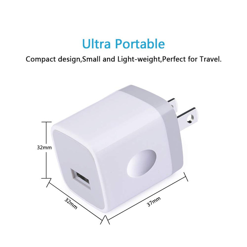 [Australia - AusPower] - Charger Block for iPhone, USB Cube, Charging Brick, NonoUV 3-Pack Single Port Wall Charger 1A/5V Charger Box USB Power Adapter Plug for iPhone 13 12 11 Pro Max/XR/XS Max/8/7/6/6S Plus, iPad, Samsung White 