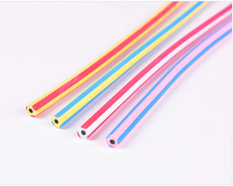 [Australia - AusPower] - Flexible Bendy Pencil, 35 PCS Flexible Soft Pencil Colorful Stripe Soft Pencils with Eraser as Gift for Students or Children 