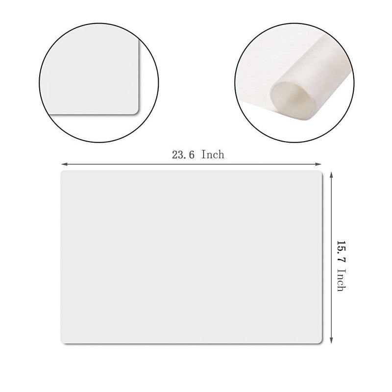 [Australia - AusPower] - Max2co 23.6'' by 15.7''Flexible Silicone Placemat Non Slip Waterproof Heat Resistant Dinner Table Transparent with Fog 1 PCS Transparent With Fog-1 Pcs 