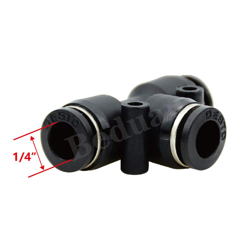 [Australia - AusPower] - Beduan Pneumatic PUT1/4 Fitting Union Tee 1/4 Inch Tube OD Air Push to Connect Fittings 5 Pcs 1/4 " 