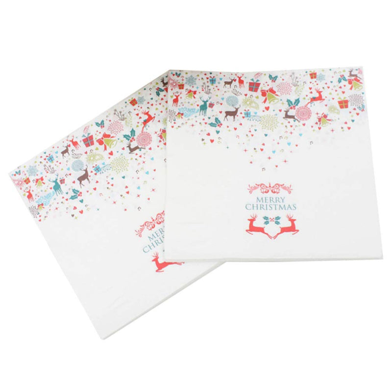 [Australia - AusPower] - Amosfun 40Pcs Christmas Printed Paper Napkins Table Napkins Tissues Party Dinner Napkins Disposable 