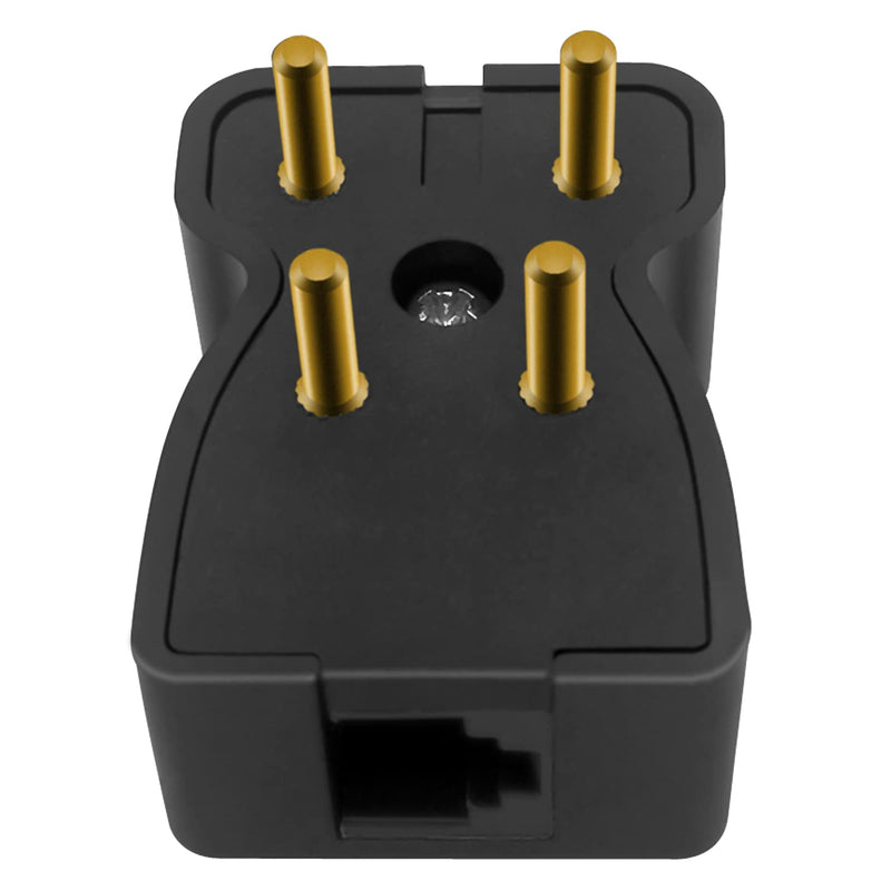 [Australia - AusPower] - NECABLES 2Pack 4 Prong Phone Jack Adapter Telephone Adapter Plug 4 Prong Male to RJ11 6P2C Female Black Black 2pcs 