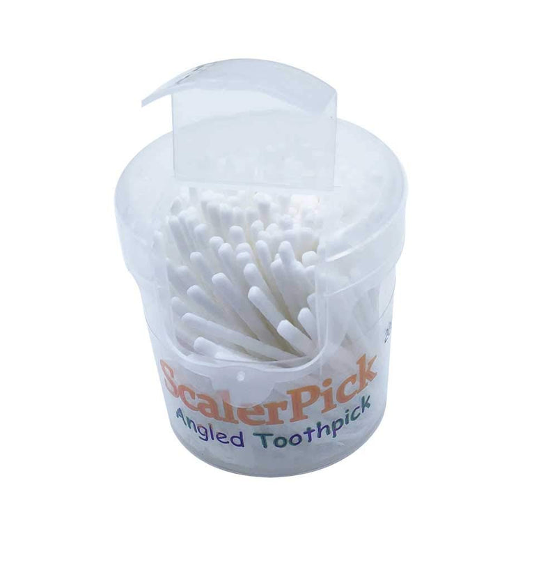 [Australia - AusPower] - Angled toothpick Scalerpick White Plastic Household Teeth Cleaning Curved Hook 200 pcs 