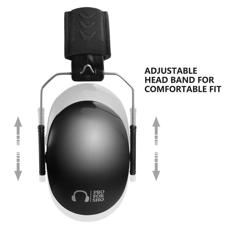[Australia - AusPower] - Pro For Sho All Terrain Safety Ear Protection - LARGER Size Foldable Ear Muffs Much Lighter Weight & Maximum Hearing Protection, Black 