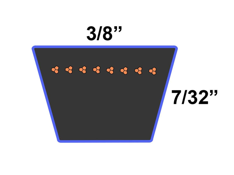 [Australia - AusPower] - D&D PowerDrive 3LK210 Kevlar V Belt V-Belt, 3LK Belt Cross Section, 21" Length, Rubber 