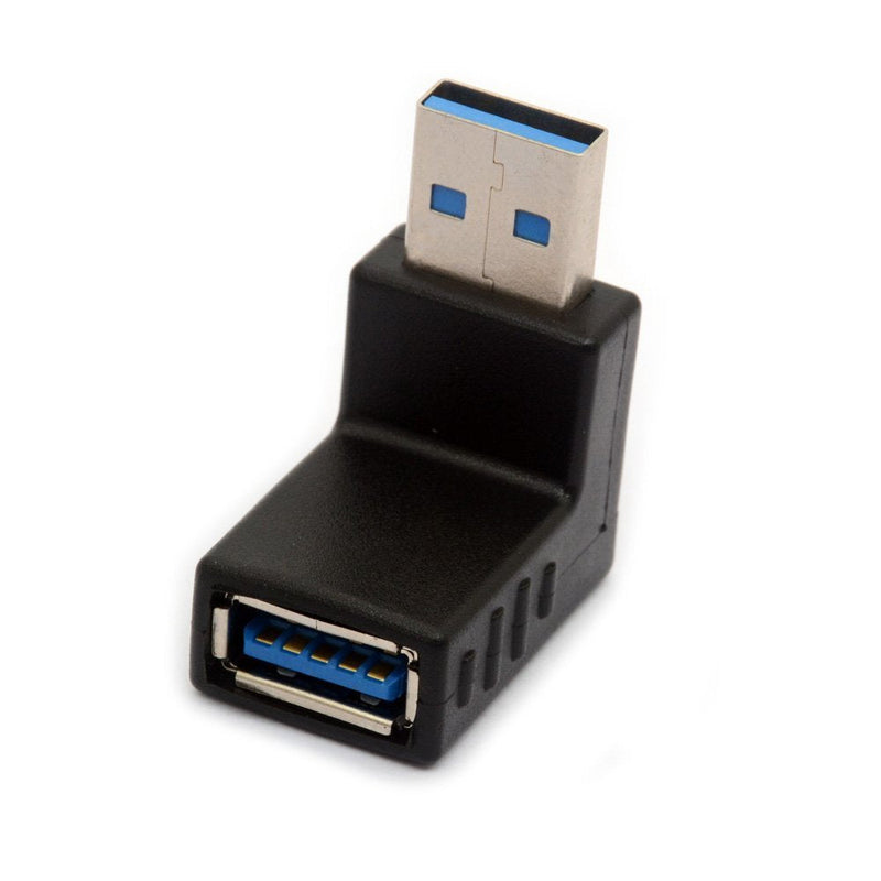 [Australia - AusPower] - BSHTU USB 3.0 Adapter 90 Degree Right Angled Gender Changers USB Connector Type A Vertical Male to Female Extender L-Shape Plug 2Pcs (Down) DOWN 