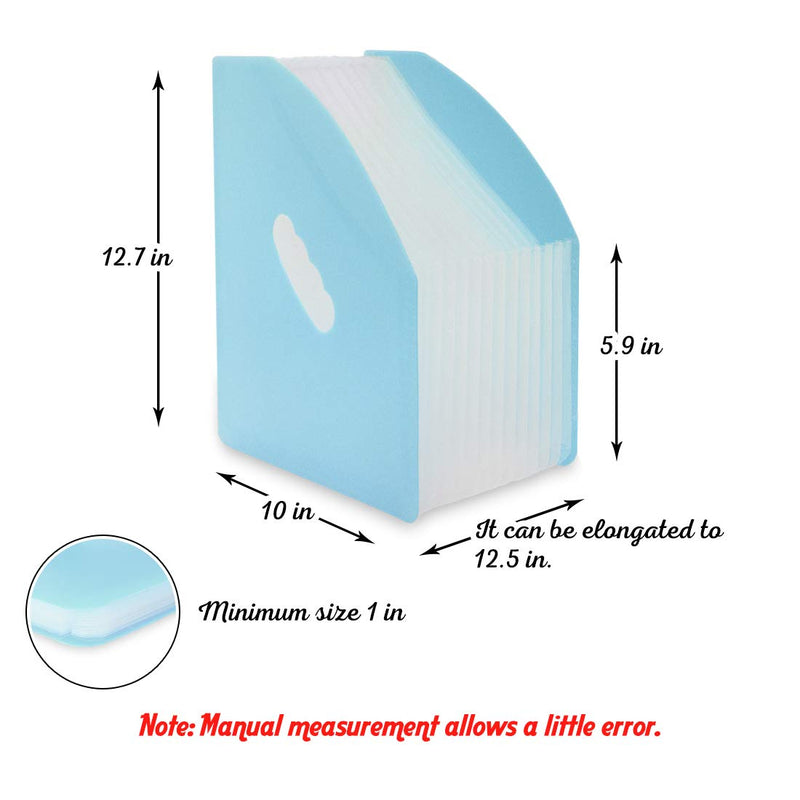 [Australia - AusPower] - Marte Vanci Expanding File Folders Expandable Filing Document Storage 13 Pockets Organizer A4 Paper Letter Size for School Office Blue 
