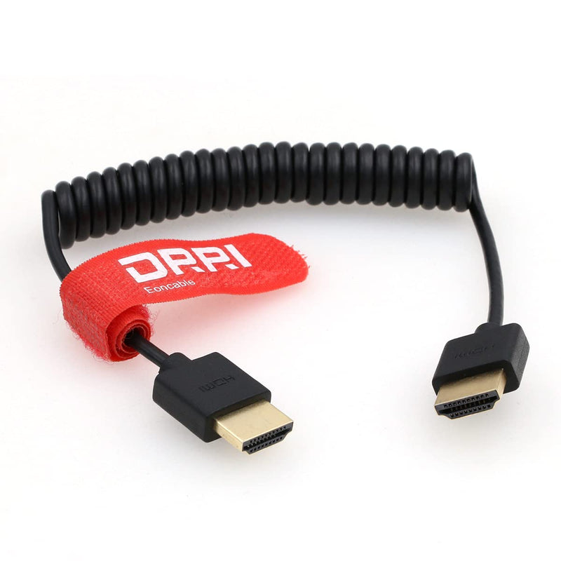 [Australia - AusPower] - DRRI High Speed HDMI-A 2.0 Plug Cable for Digital Video Audio 4K HDTV BMPCC Z-Cam E2 S6 Camera Coiled cable 