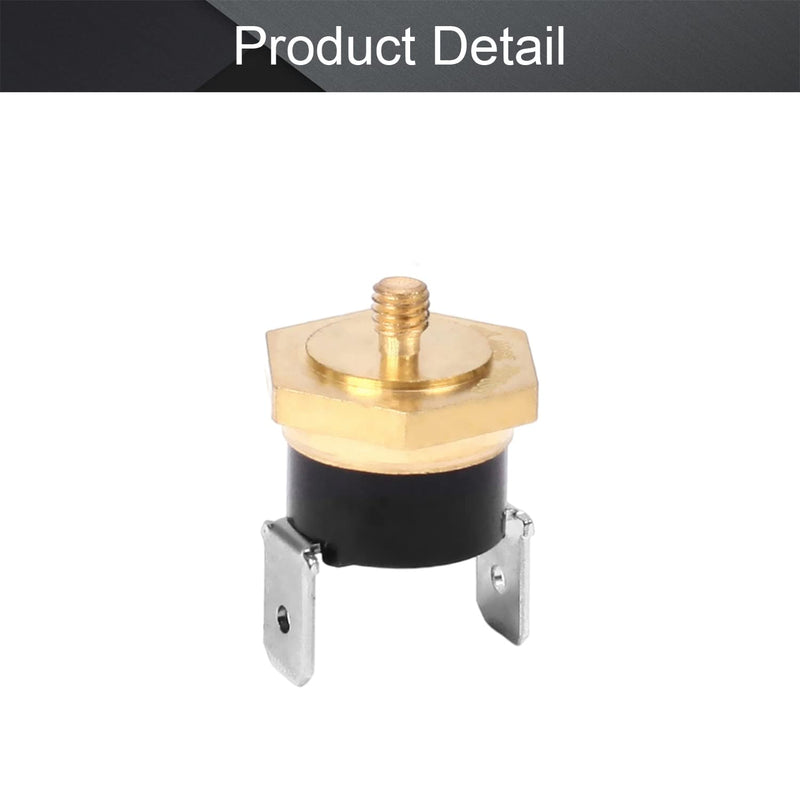 [Australia - AusPower] - Fielect KSD301 Thermostat Temperature Control Switch,Adjust Snap Disc Temperature Switch 135°C Copper M5 Normally Closed 1 Pcs 135C M5 