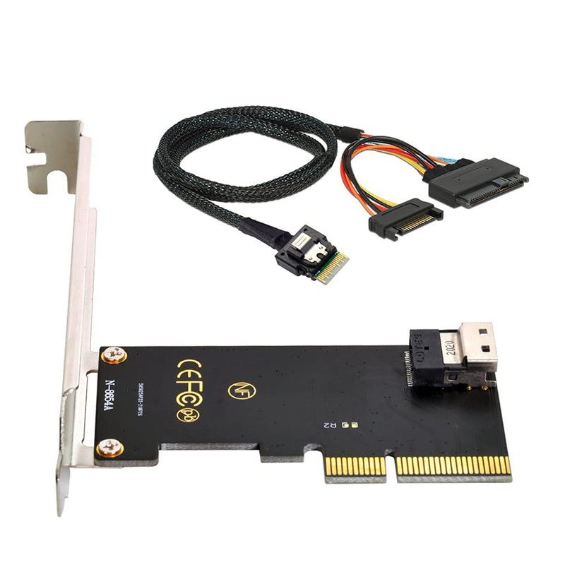 [Australia - AusPower] - NFHK PCI-E 3.0 4.0 to SFF-8654 Slimline SAS Card Adapter and U.2 U2 SFF-8639 NVME PCIe SSD Cable for Mainboard SSD 
