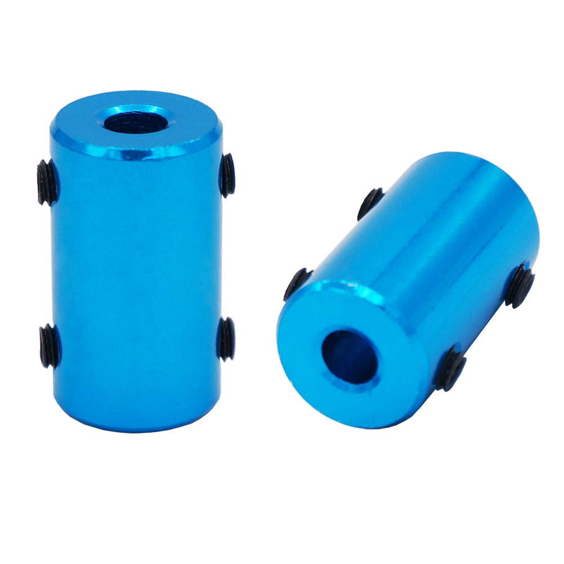 [Australia - AusPower] - Twidec/2Pcs 5mm to 5mm Bore Flexible Shaft Coupling Robot Motor Wheel Blue Aluminum Casing Rigid Coupler Connector COUPLER-BU-5-5 5mm-5mm 