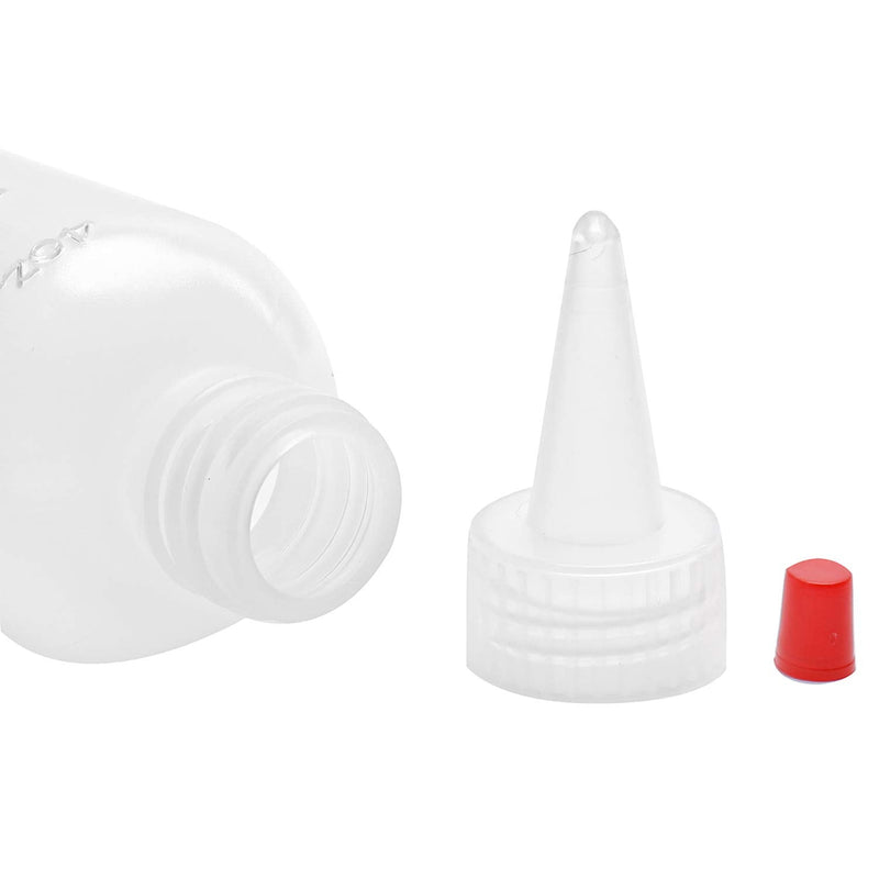 [Australia - AusPower] - Hedume 30 Pack 4-Ounce Plastic Squeeze Bottles with Red Tip Cap and Measurement - BPA-Free, Latex-Free, Food-Grade - Good for Crafts, Art, Glue, Sauces, Ketchup, BBQ 