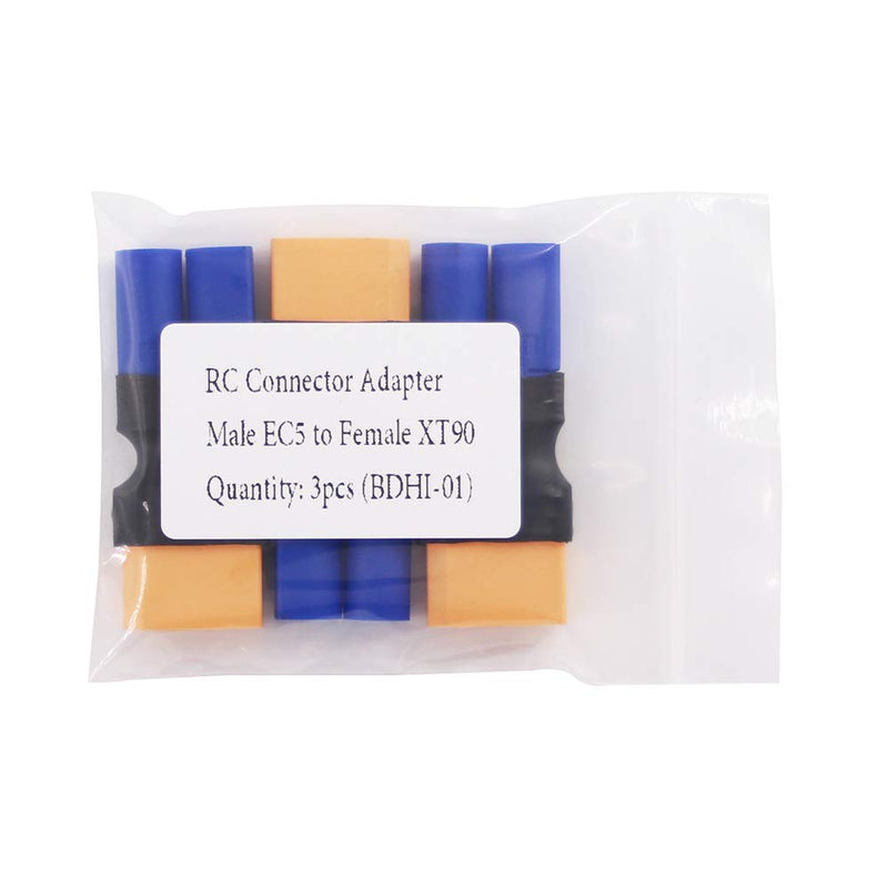 [Australia - AusPower] - 3pcs Male EC5 to XT90 / XT-90 Female - Heavy Duty Connector Adapter(BDHI-01) 
