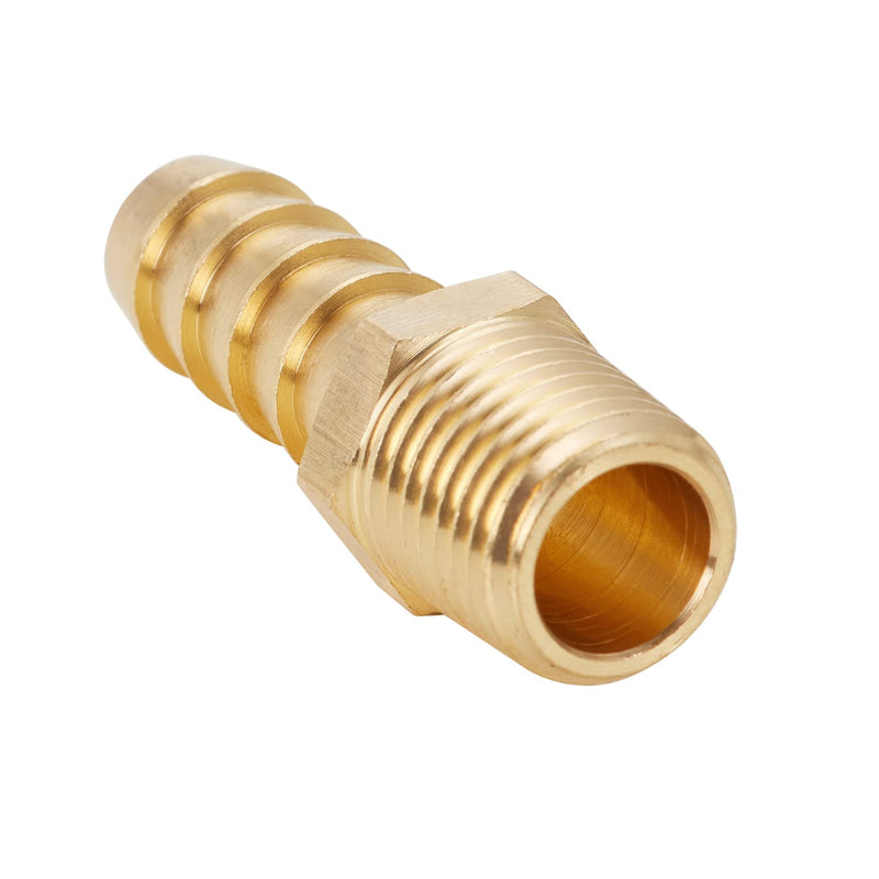 [Australia - AusPower] - Brass Hose Barb Fittings ,3/8" Barb x 1/4" NPT Male Air Hose Pipe Fittings,Compression Hose Fittings Adapter 6pcs 3/8" Barb x 1/4" NPT Male 