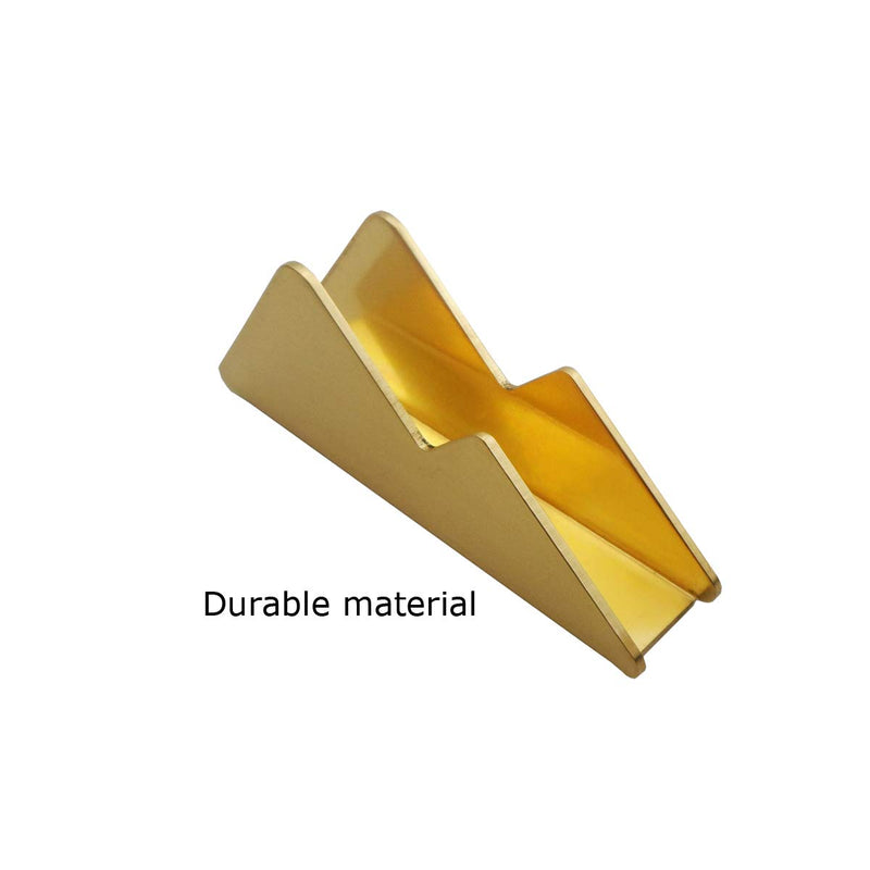 [Australia - AusPower] - Enyuwlcm Metal Business Card Holder for Desk Brass Business Card Stand for Office Tabletop Counter Organizer Gold 2 Pack 