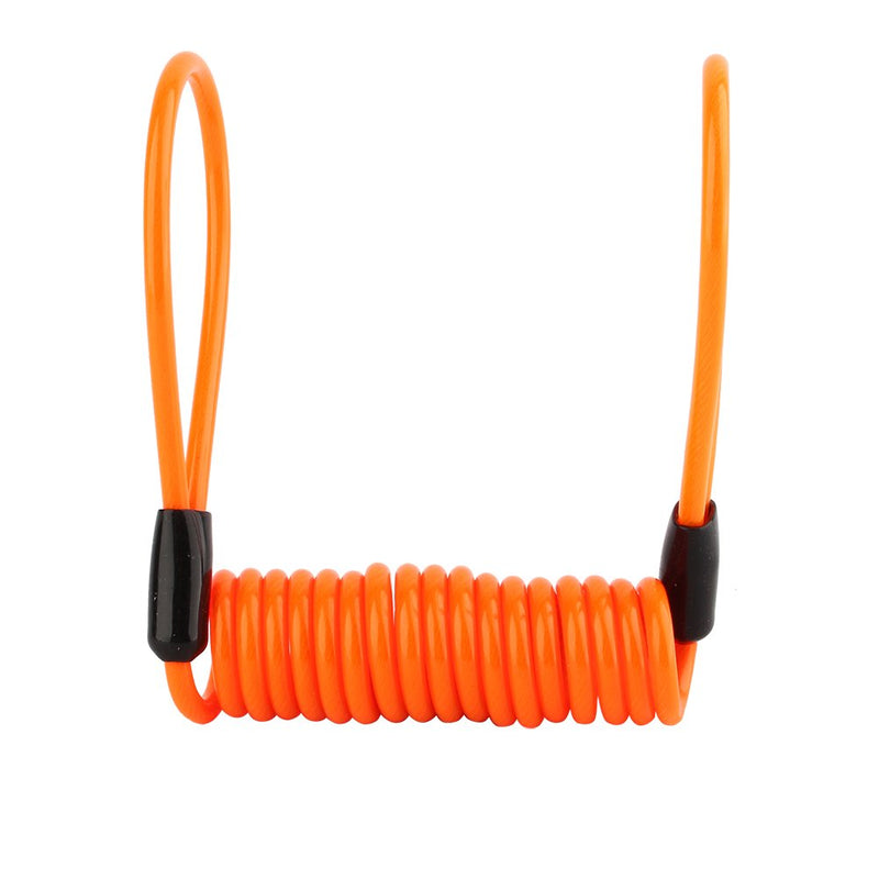 [Australia - AusPower] - 3.5mm Lock Reminder Cable Lock Dual Loop Safety Cable, Disc Lock Security Reminder Cable for Motorcycle Bike ATV Scooter (Orange) 