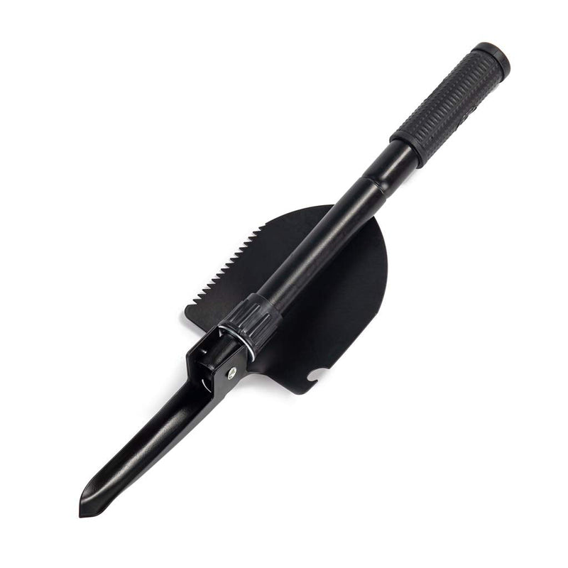 [Australia - AusPower] - Jipemtra Gardening Folding Shovel Military Camping Shovel Survival Gear Entrenching Tool with Carrying Pouch Metal Handle for Camping Trekking Gardening Fishing Backpacking Snow Black 