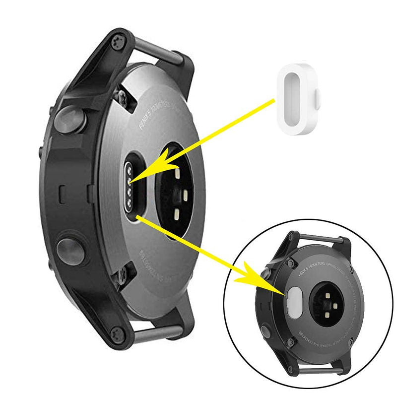 [Australia - AusPower] - Kissmart Compatible with Forerunner 45 Charger, Replacement Charging Cable Cord Plus a White Silicone Charger Port Protector Anti Dust Plug for Garmin Forerunner 45 / 45s Smart Watch 