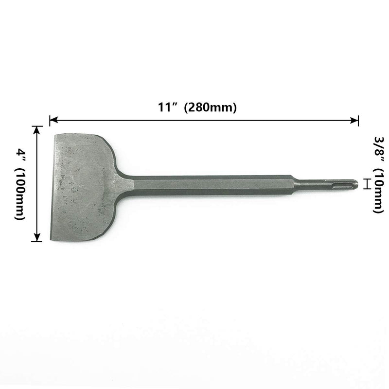 [Australia - AusPower] - SPKLINE 4 Inch Wide Tile & Thinset Scaling Chisel SDS-Plus Shank 4" x 11" Thinset Scraper Wall and Floor Scraper Works with All Brands of SDS-Plus Rotary Hammers and Demolition Hammers 