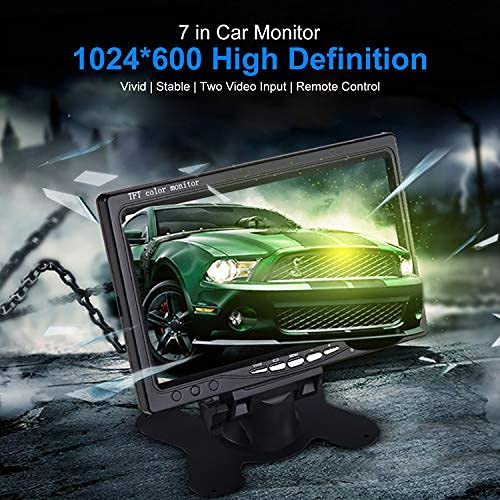 [Australia - AusPower] - Vehicle On-Dash Backup Monitor, 7" Digital HD Car TFT LCD Color Screen Display with 2 Video Input for Rear View Camera (1024 X 600) No Cam 1024 X 600 
