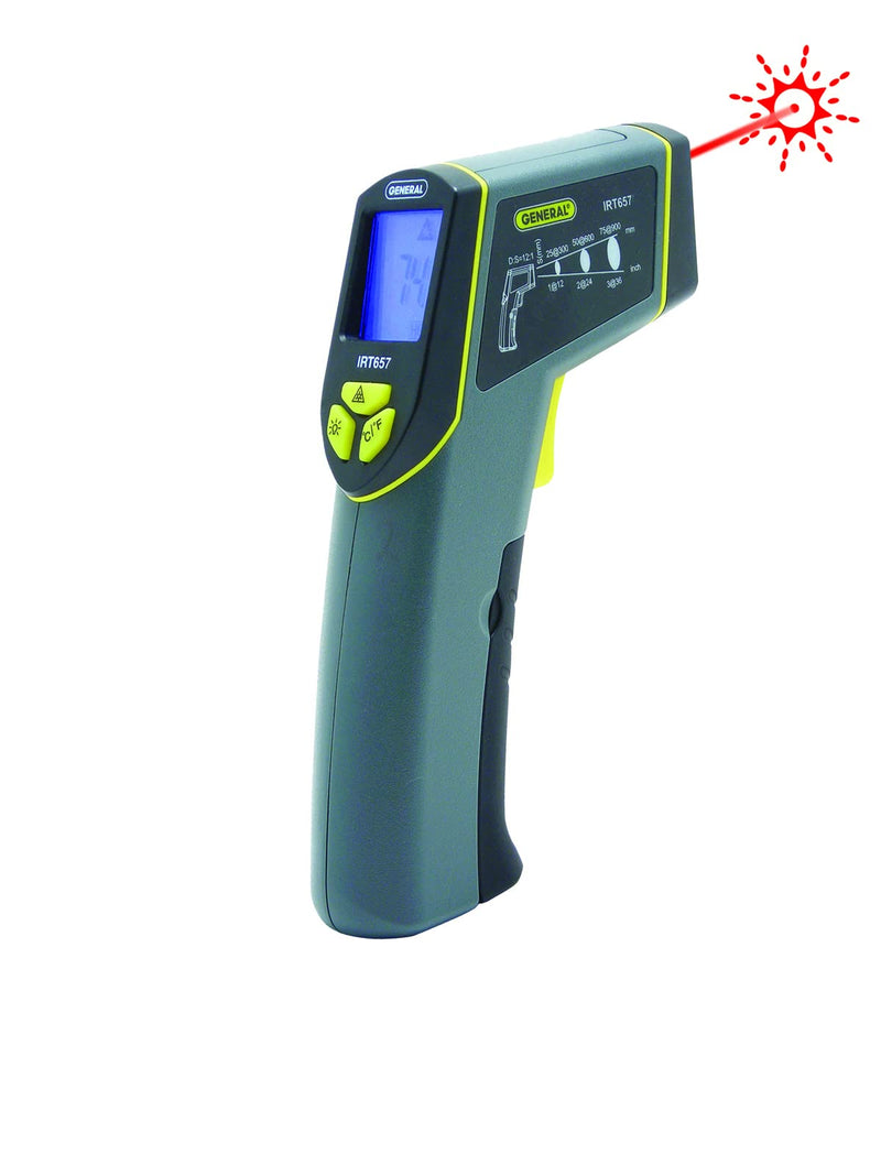 [Australia - AusPower] - General Tools 12:1 Non Contact Infrared Thermometer #IRT657 - Broad measurement range -40 to 1076 degrees F (-40 to 580 degrees C) 