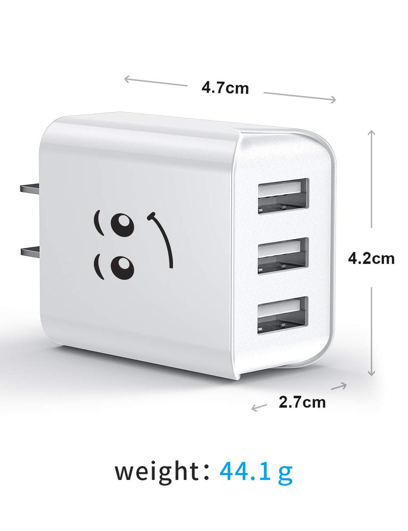 [Australia - AusPower] - Upgraded USB Wall Charger, 3.1A 3-Port 3-Pack UL Certified Charging Block USB Plug Cube Compatible for iPhone 11/Xs/XS Max/XR/X/8/7/6/Plus,iPad Air/Mini,Galaxy10/9/8/7,Note9/8,Nexus 