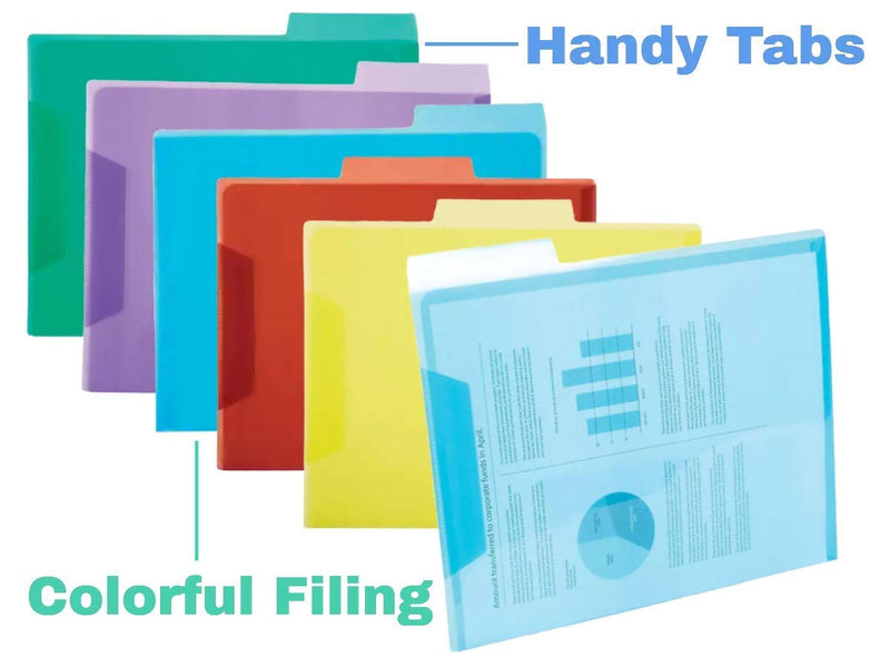 [Australia - AusPower] - 1InTheOffice Translucent Poly File Folders, Assorted, 12/Pack 