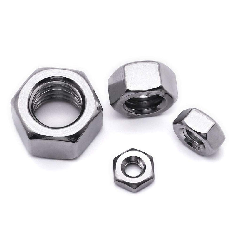 [Australia - AusPower] - 1/2-13 Stainless Steel Finished Hex Nut, 304 Stainless Steel 18-8 Hexagon Nut, Bright Finish, Full Thread, ASME B18.2.2, 10 of Pack 1/2-13 (10 pcs) 