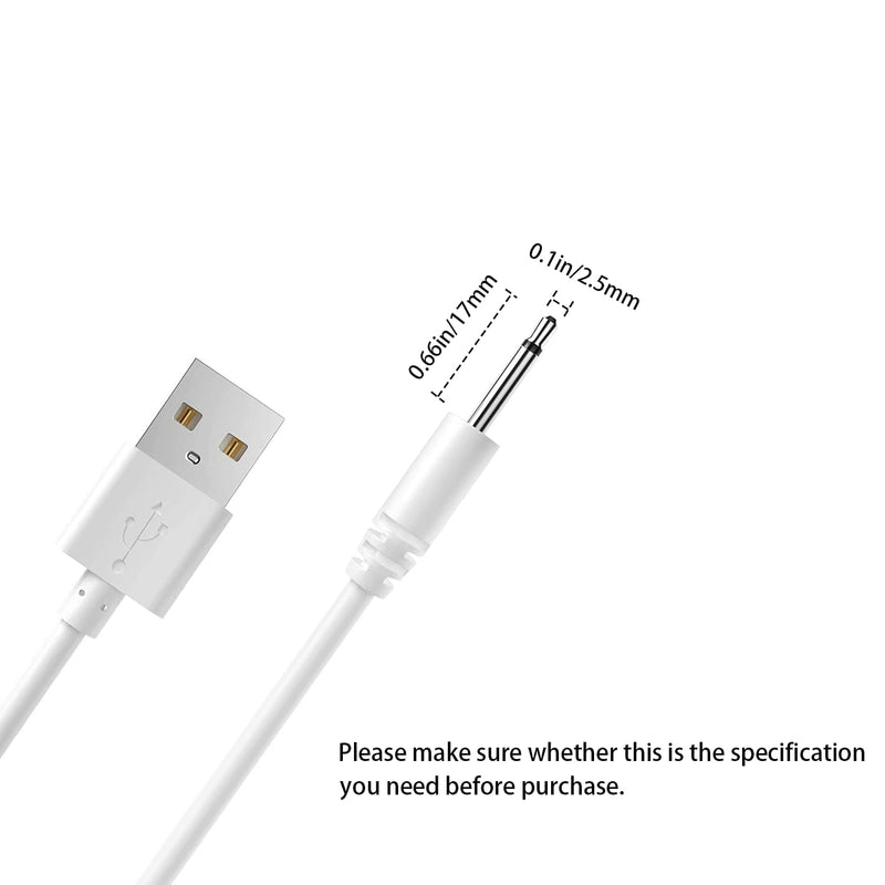 [Australia - AusPower] - 2 Pack Replacement DC Charging Cable 2.5mm USB Adapter Cord Fast Charging Cord, Great for Most Wand Massager 
