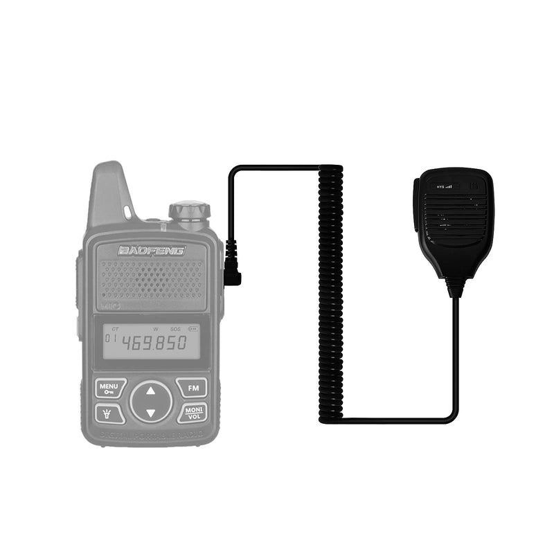 [Australia - AusPower] - HYS Compact Speaker Mic with Reinforced Cable 1 Pin Handheld Shoulder Remote Speaker Microphone with PTT for BF-UV3R BF-T1 Walkie Talkie Two Way Radio 